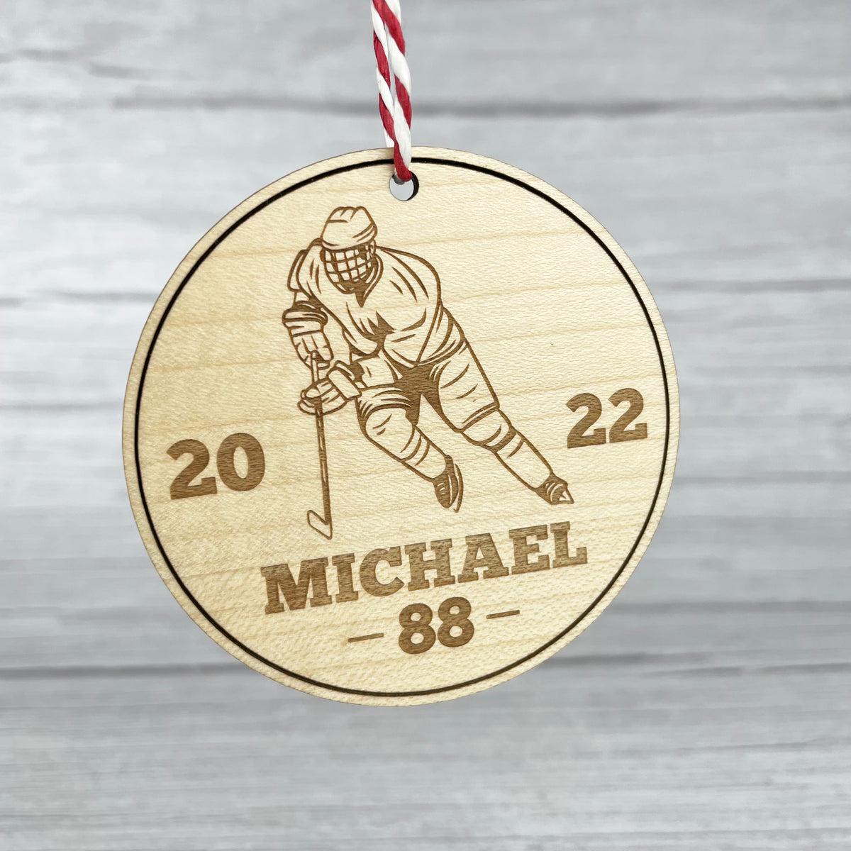 M&M Minnesota Red Play Hockey 2023 Christmas Ornament - Honateez