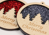 Christmas Ornaments - Glitter Merry Christmas