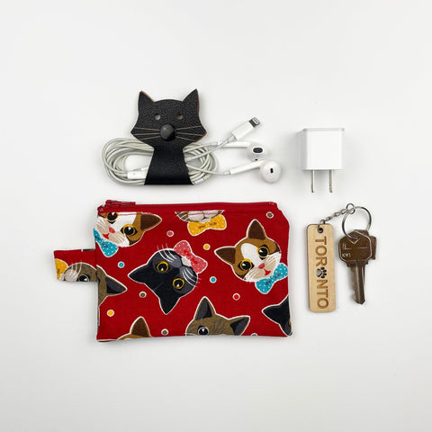 Cat - Coin Purse - Red Bow Ties