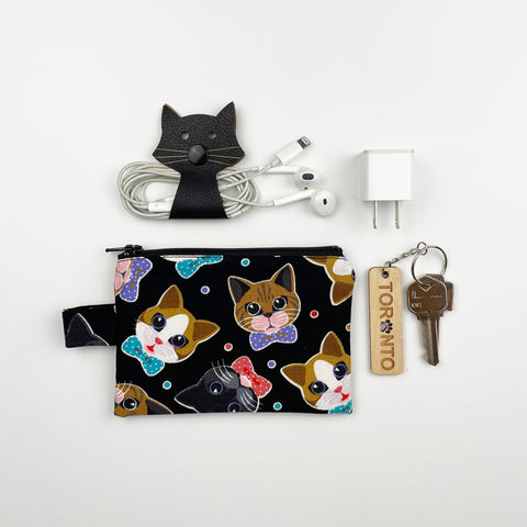 Cat - Coin Purse - Black Bow Ties