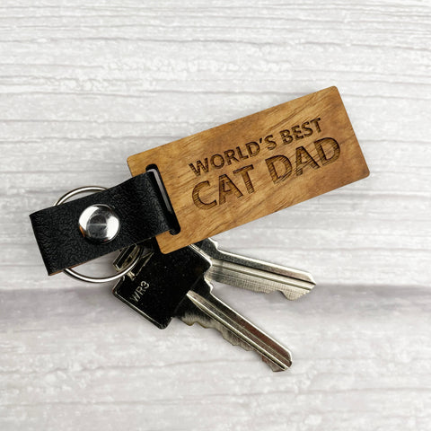 Cat - Keychain - World's Best Cat Dad